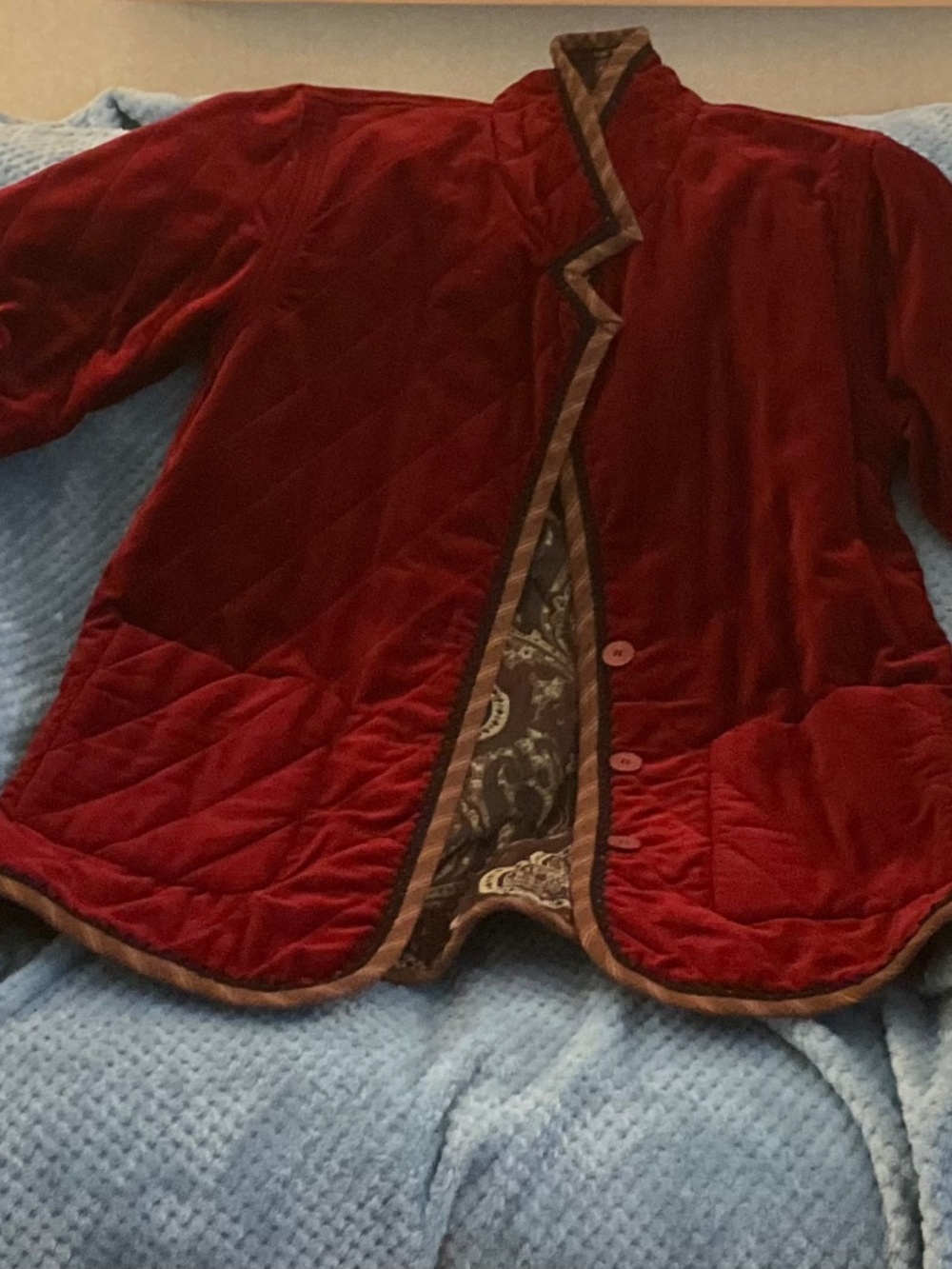 Red reversible coat